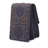 Studded Denim Vertical Diorama Crossbody